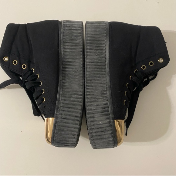 Jeffrey Campbell Hiya Gold Cap Platform High Tops - Picture 4 of 9